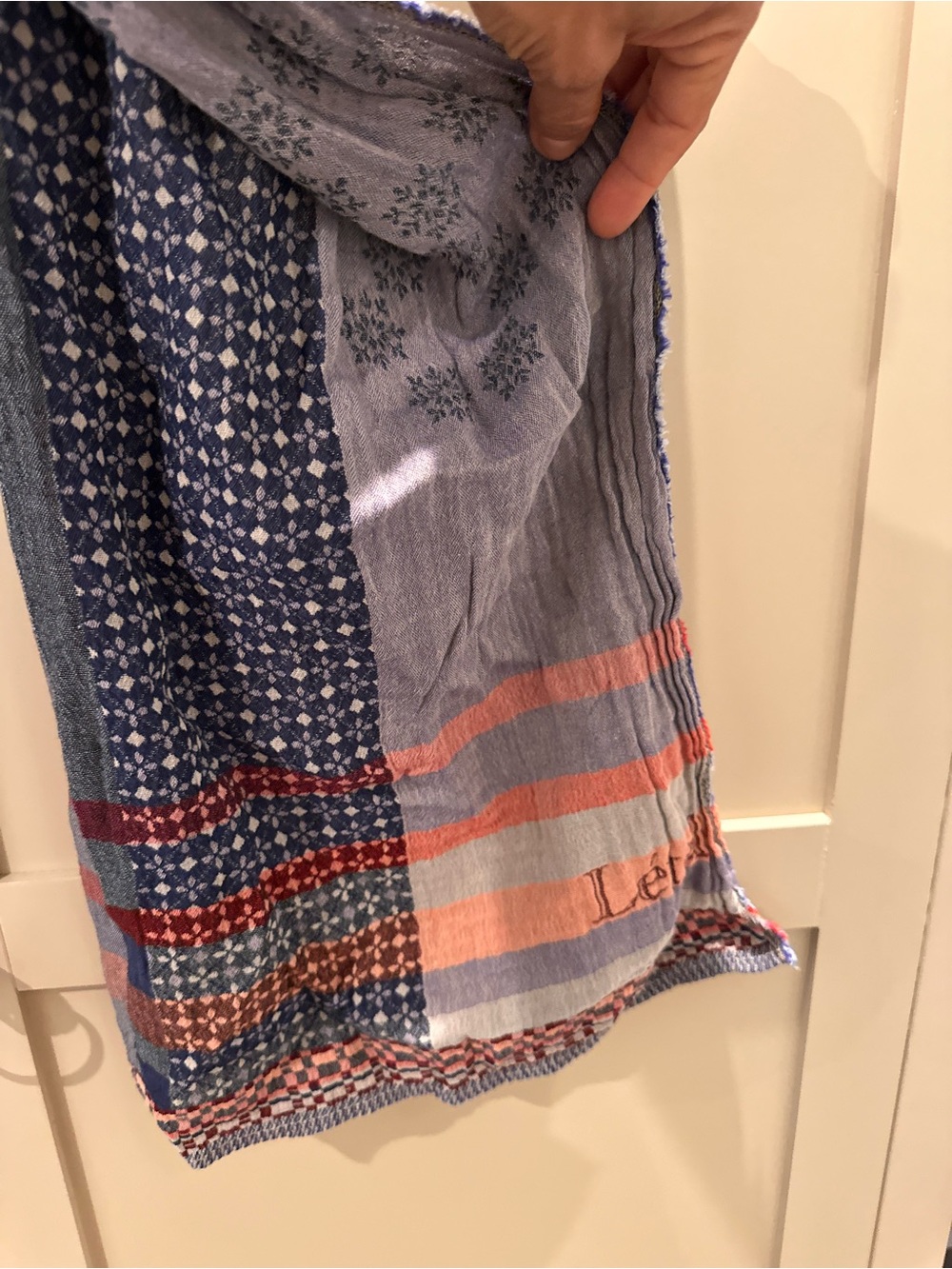 Daphne 3 Bleu - Létol Organic Cotton Scarf, - Picture 8 of 8